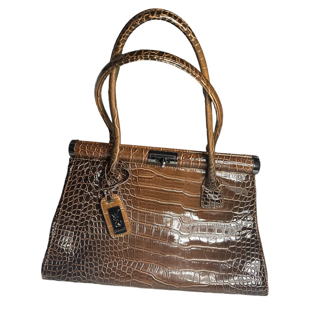 Govali Croc embossed Faux Leather Shoulder Bag